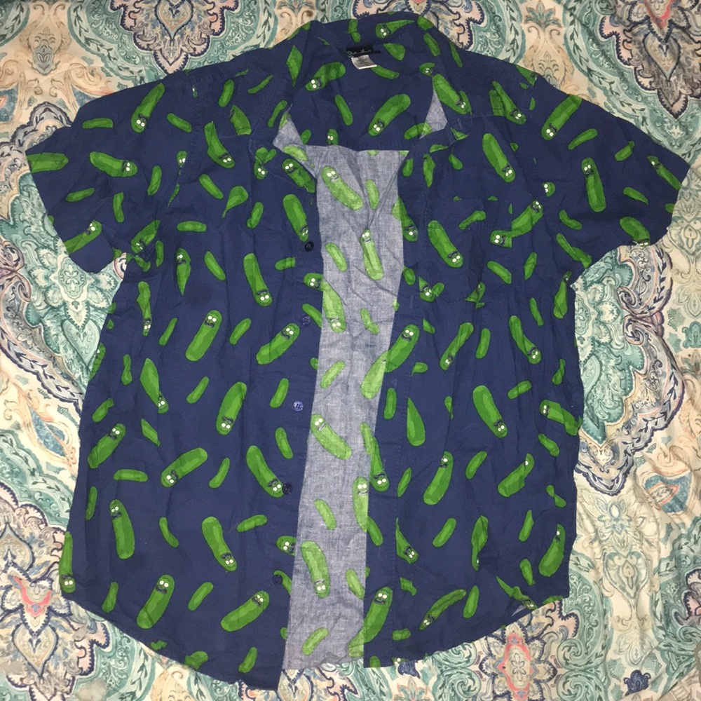 Pickle Rick Button Up